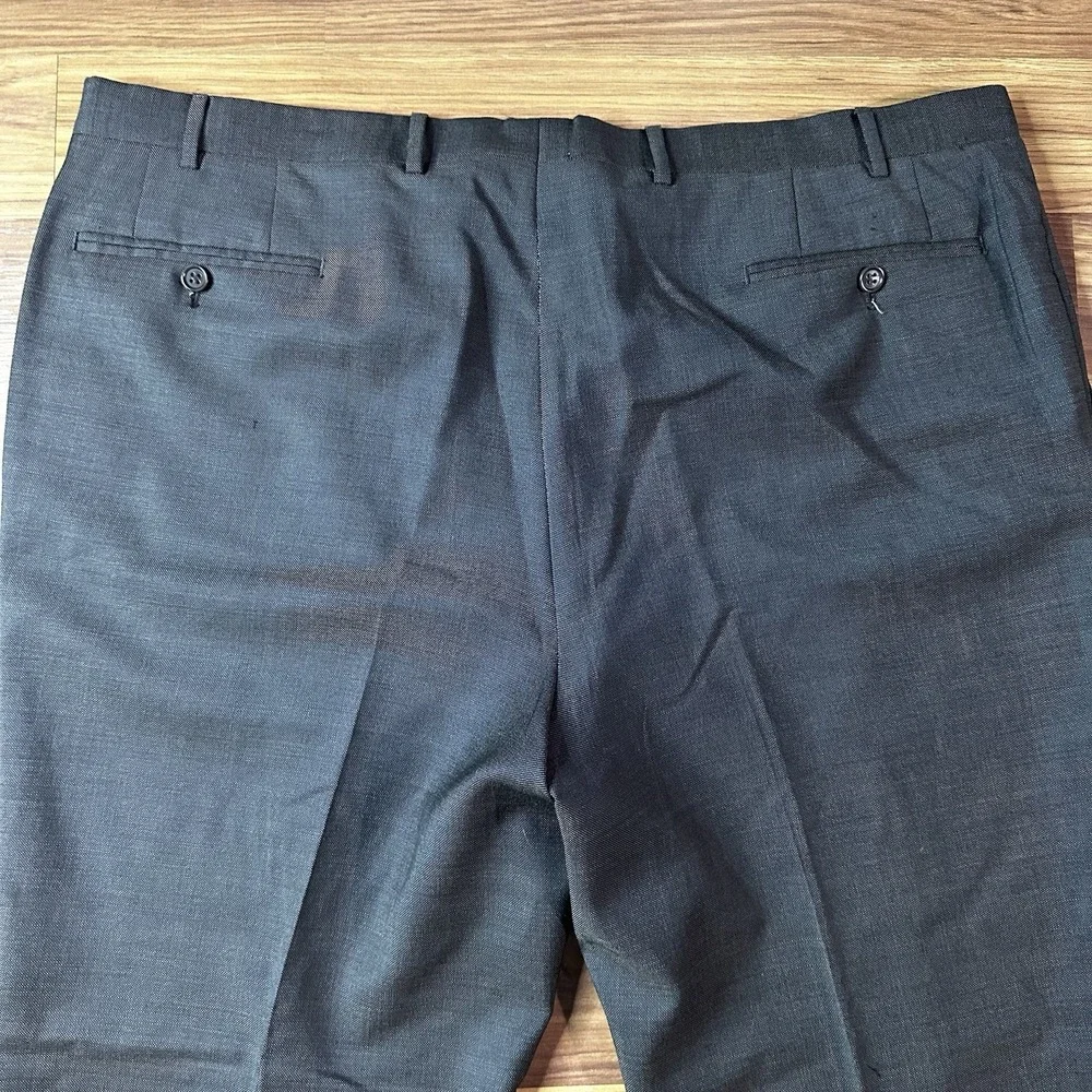 Lot of 2 Canali Dress Pants Mens 42x29 Blue/Brown Wool Pleated Made in Italy